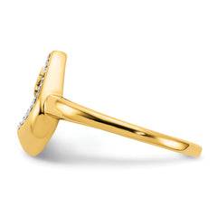 14k Polished Teardrop w/Star Diamond Ring