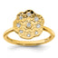 14k Polished and Textured Diamond Circle Ring