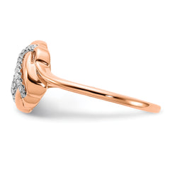 14k Rose Gold Polished Diamond Love Knot Ring