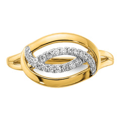 14k Polished Diamond Oval Ring