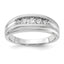 Men's Lab-Grown Diamond Five-Stone Wedding Band in 14K White Gold, 2.7mm (1/3 ct. tw.), Size 10 - Sophia Jewelers