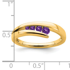 14k Amethyst 4-stone Ring
