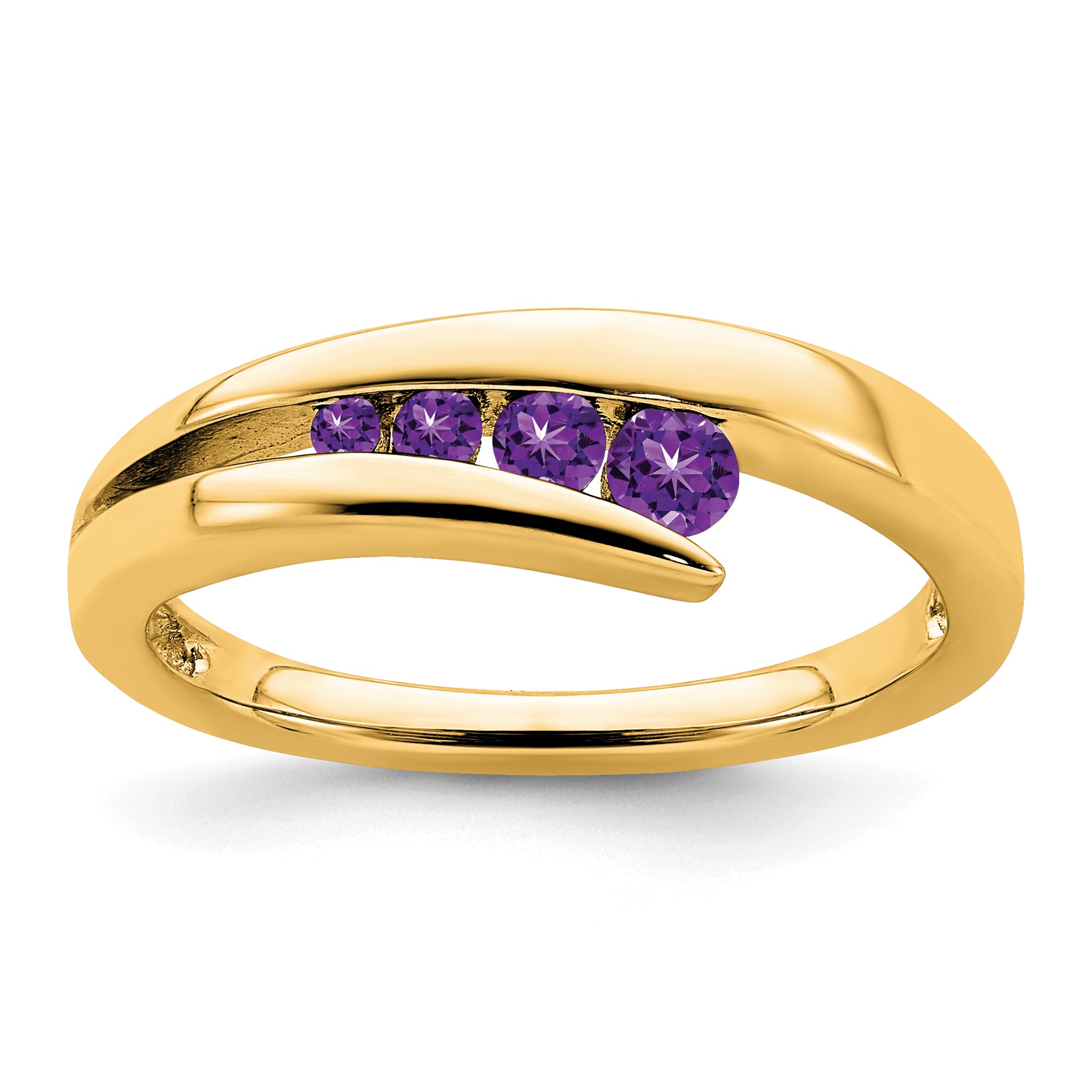 14k Amethyst 4-stone Ring