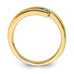 10k Blue Topaz 4-stone Ring