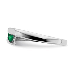 14k White Gold Emerald 4-stone Ring