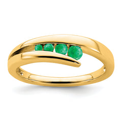 14k Emerald 4-stone Ring