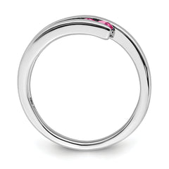 14k White Gold Pink Tourmaline 4-stone Ring
