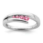 14k White Gold Pink Tourmaline 4-stone Ring