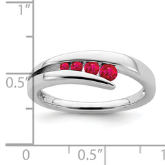 14k White Gold Ruby 4-stone Ring
