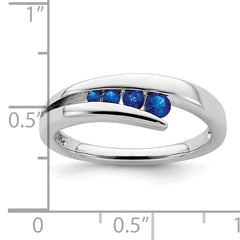 14k White Gold Sapphire 4-stone Ring