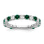 Created Emerald & Diamond Band in 14K White Gold, 2.5mm (3/4 ct. tw.), Size 7 - Sophia Jewelers