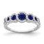14k White Gold Created Sapphire and Diamond Ring