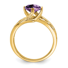 14k Amethyst and Diamond Ring