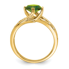 14k Peridot and Diamond Ring
