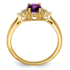 14k Amethyst and Diamond Ring
