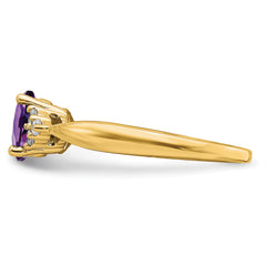 14k Amethyst and Diamond Ring