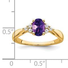14k Amethyst and Diamond Ring