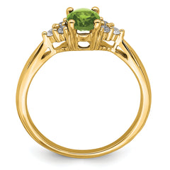14k Peridot and Diamond Ring