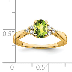 14k Peridot and Diamond Ring