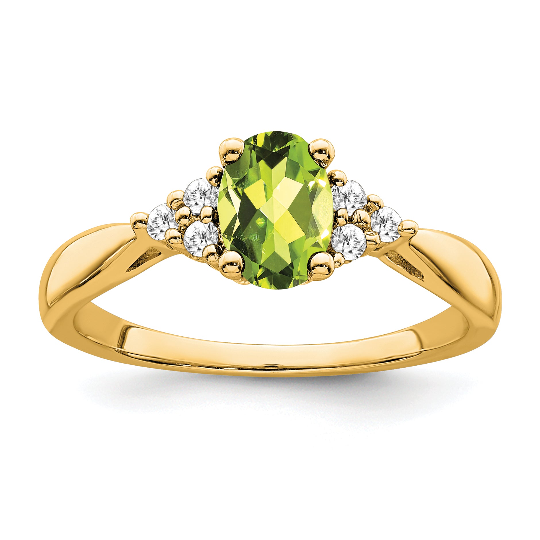 14k Peridot and Diamond Ring