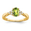 14k Peridot and Diamond Ring