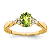 14k Peridot and Diamond Ring