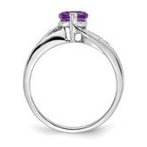 14k White Gold Amethyst and Diamond Heart Ring