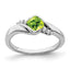 14k White Gold Peridot and Diamond Ring