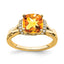 Citrine & Diamond Ring in 14K Yellow Gold (1/8 ct. tw.), Size 7 - Sophia Jewelers