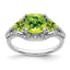 Trillion Cushion Peridot & Diamond Three-Stone Ring in 10K White Gold (1/15 ct. tw.), Size 7 - Sophia Jewelers