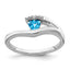 14k White Gold Trillion Blue Topaz and Diamond Ring