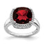 14k White Gold Garnet and Diamond Ring