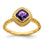 Cushion Amethyst Ring in 14K Yellow Gold, Size 7 - Sophia Jewelers