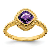 14k Cushion Amethyst Ring