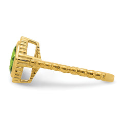 14k Cushion Peridot Ring