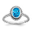 14k White Gold Oval Blue Topaz Ring