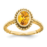14k Oval Citrine Ring