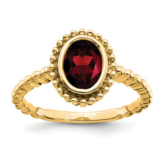 10k Oval Garnet Ring