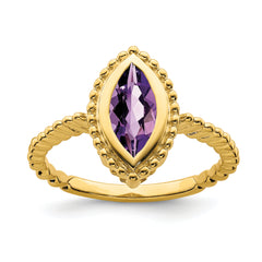 14k Marquise Amethyst Ring