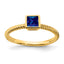Square Bezel Sapphire Ring in 14K Yellow Gold, Size 7 - Sophia Jewelers