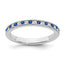 14k White Gold Sapphire and Diamond Band