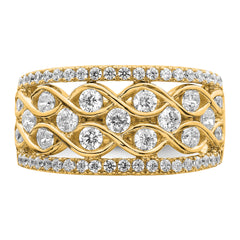 14k 1 1/4 carat Lab Grown Diamond VS/SI+ G+ Complete Fashion Band