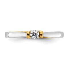14k Two-tone 1/8 carat Lab Grown Diamond VS/SI+ G+ Complete Petite Engagement Ring
