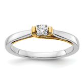 14k Two-tone 1/8 carat Lab Grown Diamond VS/SI+ G+ Complete Petite Engagement Ring