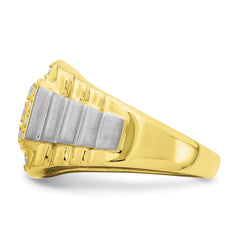 IBGoodman 10k Two-Tone 1 3/8 carat Lab Grown Diamond VS/SI+ G+ Men's Ring