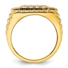 14k Two-Tone 1 3/8 carat Lab Grown Diamond VS/SI+ G+ Men's Ring