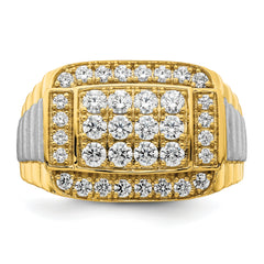 14k Two-Tone 1 3/8 carat Lab Grown Diamond VS/SI+ G+ Men's Ring