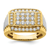 14k Two-Tone 1 3/8 carat Lab Grown Diamond VS/SI+ G+ Men's Ring