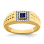 Men's Square Sapphire & Diamond Ring in 14K Yellow Gold (1/8 ct. tw.), Size 10 - Sophia Jewelers