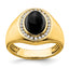 Men's Oval Onyx & Lab-Grown Diamond Ring in 14K Yellow Gold (1/4 ct. tw.), Size 10 - Sophia Jewelers